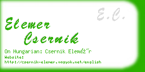 elemer csernik business card